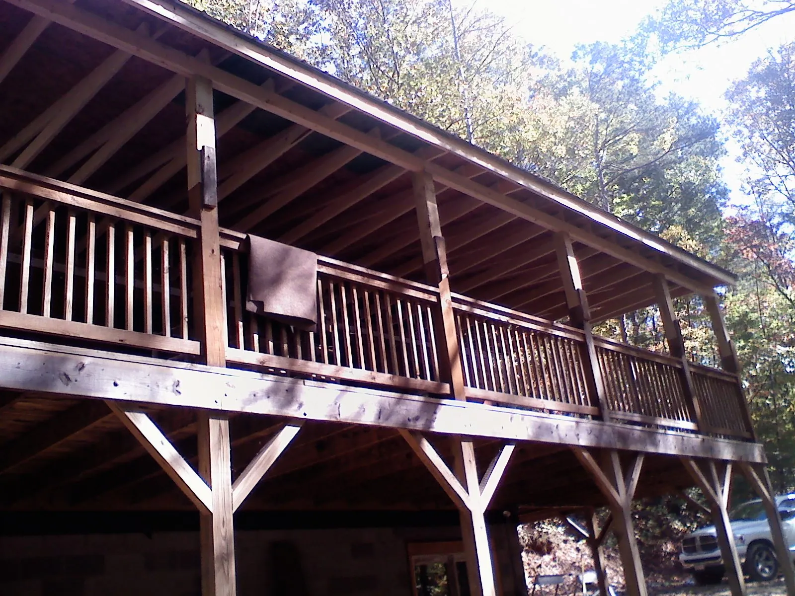 Timber framing under a new elevated porch and deck — Roof Leak Repair in Blaine by Roofing Brothers